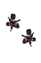 Lele Sadoughi Small Paper Lily Earrings In Black
