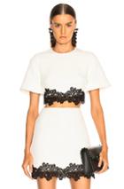 David Koma Lace Trim Cropped Top In Black,white