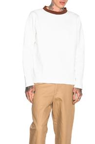 Marni Contrast Collar Sweatshirt In White