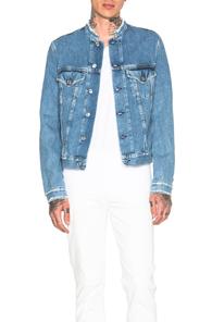 Acne Studios Who Frayed Denim Jacket In Blue