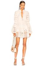 Jonathan Simkhai V Neck Blouson Sleeve Dress In White