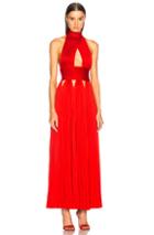 Givenchy Cutout Pleated Gown In Red