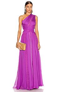 Zuhair Murad Silk Chiffon Long Dress In Purple