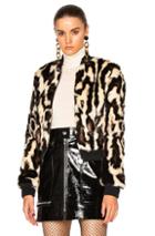 Carven Faux Fur Jacket In Animal Print