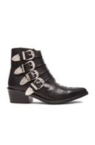 Toga Pulla Leather Buckled Booties In Black
