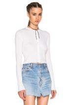 T By Alexander Wang Cropped Cardigan Sweater In White