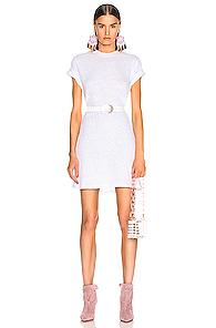 Enza Costa Short Sleeve Crew Mini Dress In White