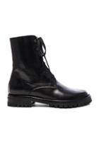 Ann Demeulemeester Leather Combat Boots In Black