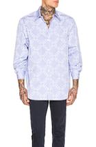 Valentino Long Sleeve Shirt In Blue,stripes