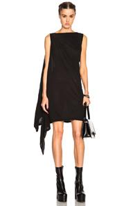 Drkshdw By Rick Owens Drape Side Tunic Top In Black