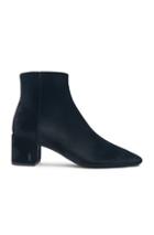 Saint Laurent Velvet Loulou Pin Ankle Boots In Black