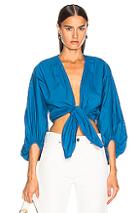 Adriana Degreas Front Knot Shirt In Blue