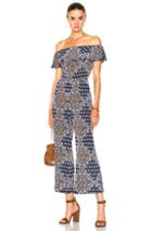 L'agence Nicolle Ruffle Jumpsuit In Blue,floral