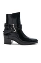 Amiri Buckle Leather Boots In Black