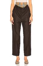 Burberry Double Waist Pant In Brown,neutral,plaid