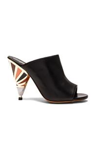 Givenchy Leather Multicolor Heel Mules In Black