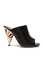 Givenchy Leather Multicolor Heel Mules In Black