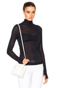 Enza Costa Long Sleeve Turtleneck Tee In Blue