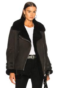 Acne Studios Velocite Suede Jacket In Black