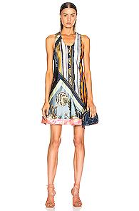 Chloe Caravane Print Dress In Abstract,blue,green,floral