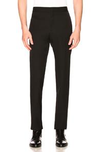 Saint Laurent Flat Front Trousers In Black