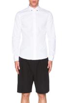 Givenchy Silver Star Contrast Collar Shirt In White