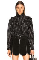 Alexachung Batwing Ruffle Blouse In Black,geometric Print