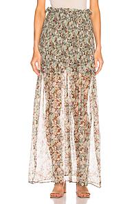 Stella Mccartney Meadow Floral Silk Skirt In Floral,green