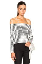 Derek Lam 10 Crosby Off Shoulder Top In Stripes