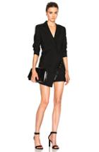 Anthony Vaccarello Suiting Combo Leather Jumpsuit In Black