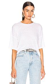 The Range Shadow Linen Rib Weekend Tee In White