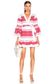 Alexis Cheryl Dress In Abstract,red,white