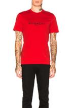 Givenchy Distressed Logo Tee In Red