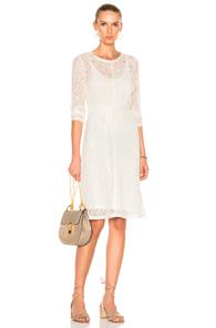 Raquel Allegra Bias Long Sleeve Dress In White