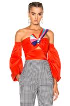 Peter Pilotto Paneled Taffeta Top In Red,stripes
