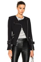 Veronica Beard Jordan Collarless Moto Jacket In Black
