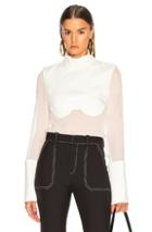 Dion Lee Sheer Solid Top In White