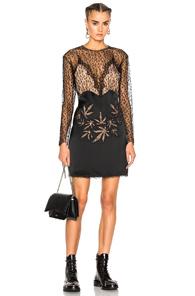 Alexander Wang Lace Leaf Dress In Black