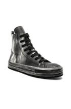 Ann Demeulemeester Leather Hi-top Sneakers In Black