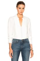Frame Denim Pleated Top In White