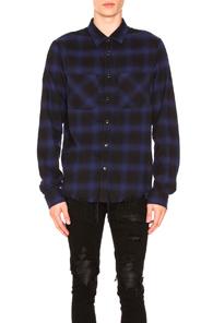 Amiri Flannel Shirt In Blue,checkered & Plaid