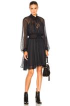 Chloe Silk Crepon Dress In Blue