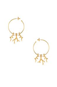 Oscar De La Renta Coral Metal Branch Earrings In Metallic