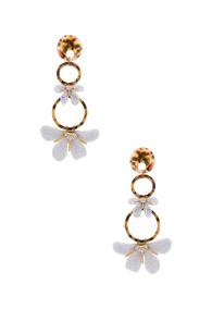 Lele Sadoughi Trumpet Lily Chandelier Earrings In Animal Print,white,brown
