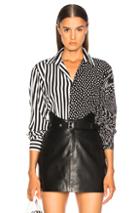 Givenchy Polka Dot & Striped Mixed Print Shirt In Black,polka Dots,stripes