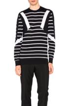 Neil Barrett Modernist Stripe Merino Sweater In Black,stripes