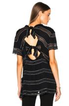 Proenza Schouler Pin Stripe Crepe Top In Black,stripes