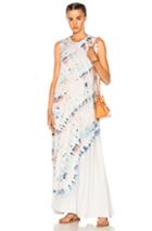 Raquel Allegra Sleeveless Drama Maxi Dress In Blue,ombre & Tie Dye,pink,white