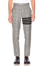 Thom Browne Heavy Wool Low Rise Trouser In Black,plaid