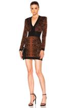 Balmain Snake Print Mini Dress In Animal Print,black,orange